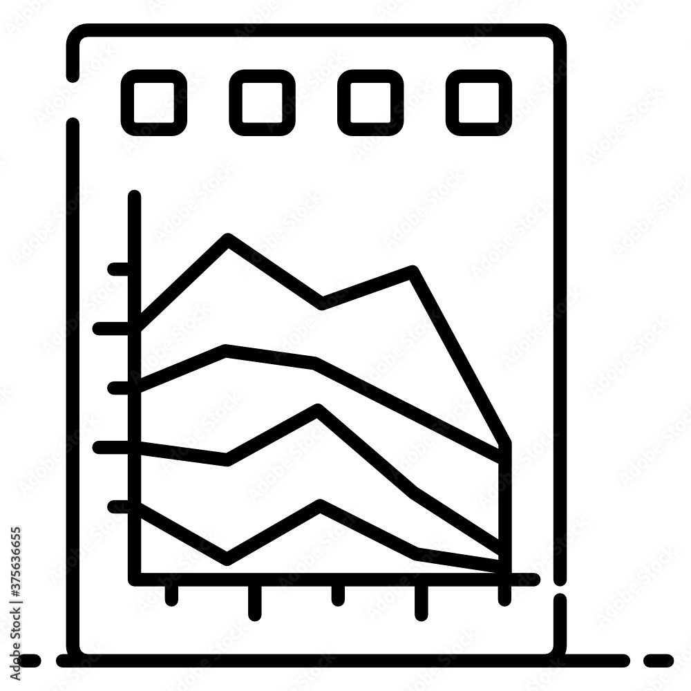 Editable vector design of area graph icon
Editable vector design of area graph icon