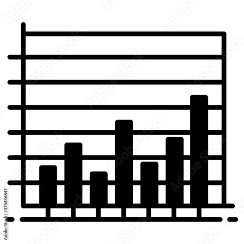  Vertical line graph icon  style of bar chart  