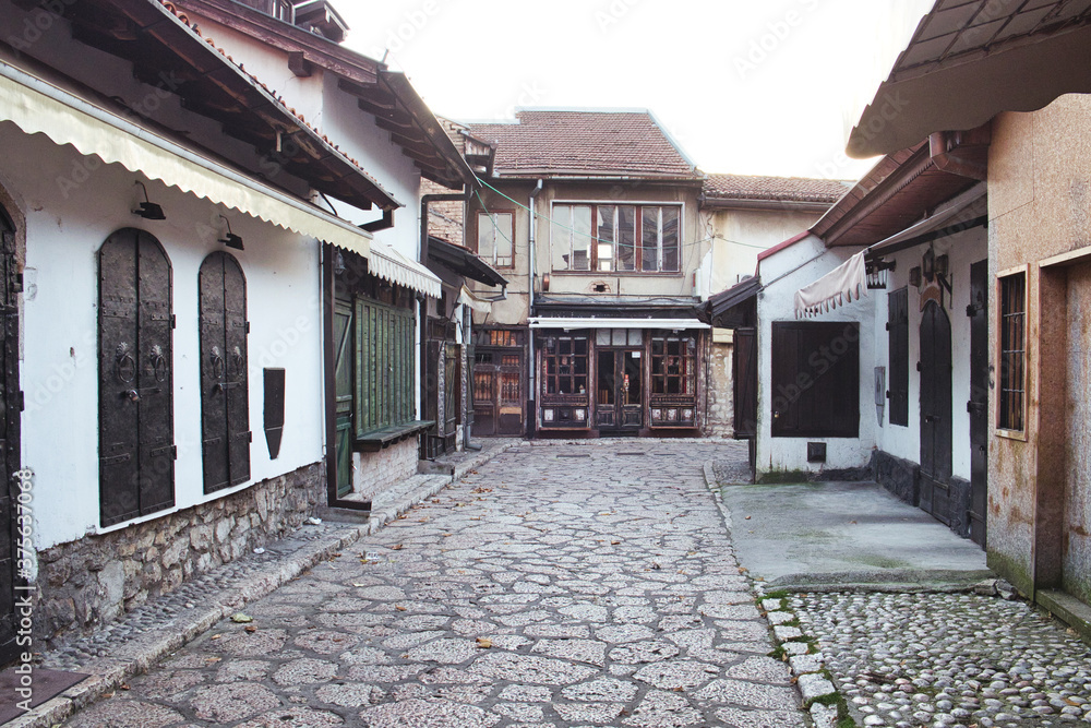 Bascarsija, an oriental bazaar and an old Ottoman historic center of Sarajevo, Bosnia and Herzegovina