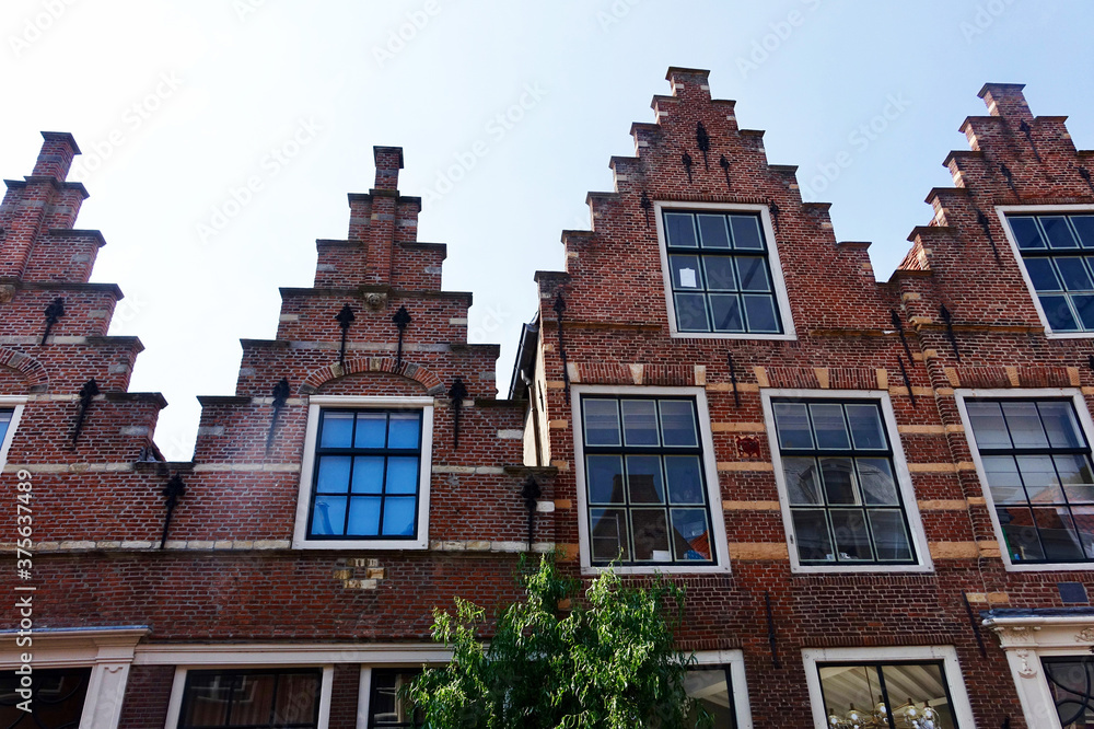 Netherlands. Historical houses in Brielle zuid-Holland