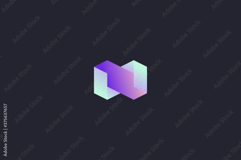 Technology Letter N Logo Abstract Whimsical Monogram Technology Letter N Logo Abstract Whimsical Monogram