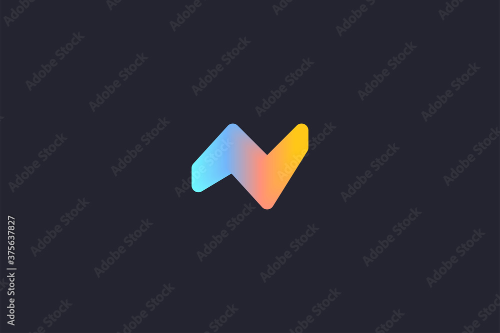 Technology Letter N Logo Abstract Whimsical Monogram Technology Letter N Logo Abstract Whimsical Monogram