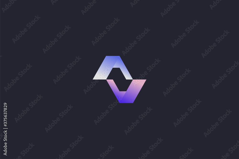 Obraz premium Technology Letter N Logo Abstract Whimsical Monogram
