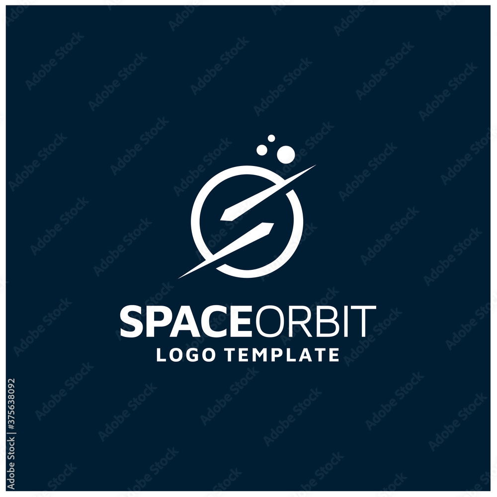 Modern Initial Letter S Space with Comet circular planet orbit logo design Modern Initial Letter S Space with Comet circular planet orbit logo design
