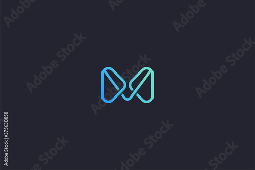 Technology Letter M Logo Abstract Whimsical Monogram