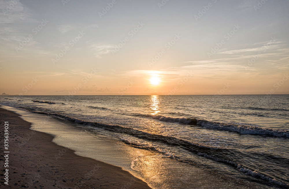 Sunrise over the Ocean at the beach