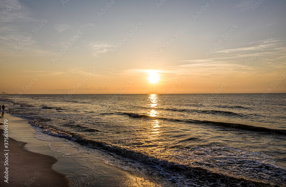 Sunrise over the Ocean at the beach