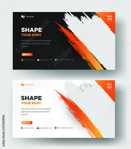 Sports Banner Template, Gym Fitness, with a modern, clean design, Vector Template