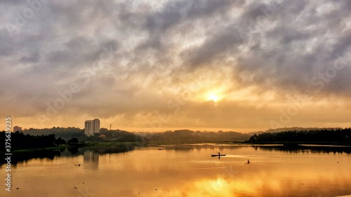 sunset over the river