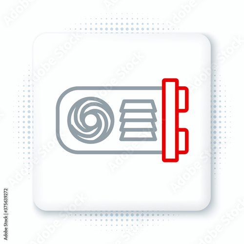 Line Mining farm icon isolated on white background. Cryptocurrency mining, blockchain technology, bitcoin, digital money market, wallet. Colorful outline concept. Vector.