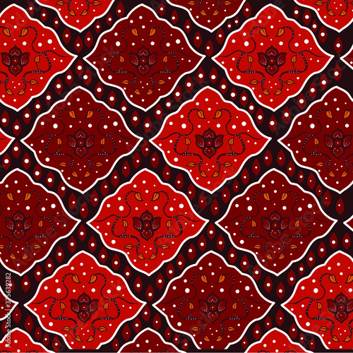 Indonesian batik: is a wax-resistant staining technique that is applied to all fabrics, or fabrics made using this technique originated in Indonesia. Batik is made both by drawing dots and lines