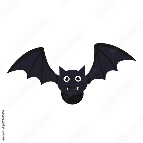 halloween, bat flying icon in white background vector illustration design