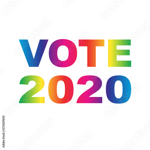 VOTE 2020 gradient rainbow vector typography