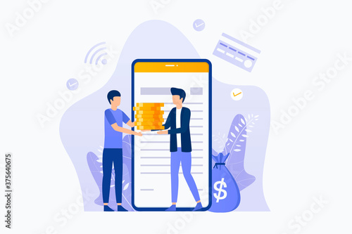 Online loan illustration flat design. Illustration for websites, landing pages, mobile applications, posters and banners.