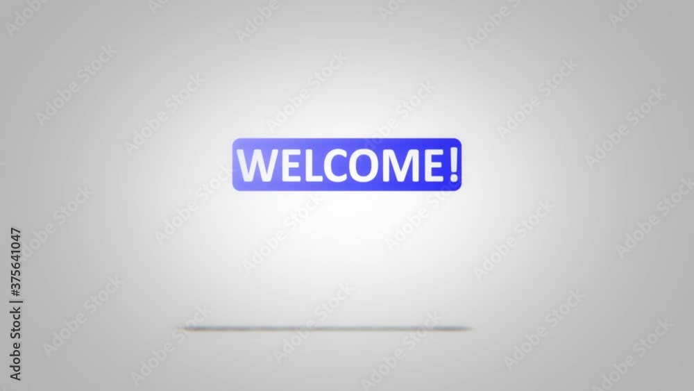 Welcome text banner intro. Welcome title reveal animation.
Welcome text banner intro. Welcome title reveal animation.