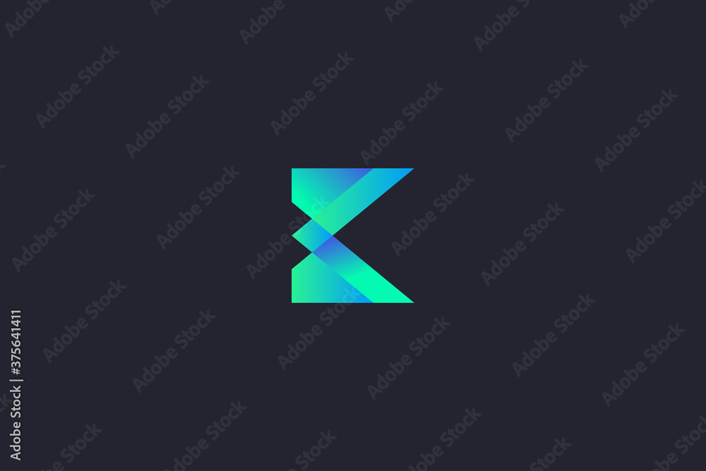 Technology Letter K Logo Abstract Whimsical Monogram Technology Letter K Logo Abstract Whimsical Monogram