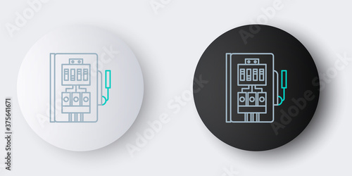 Line Electrical panel icon isolated on grey background. Colorful outline concept. Vector.