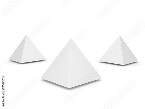3d pyramid on white background