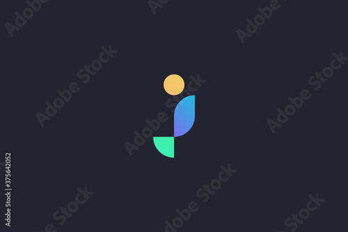 Technology Letter J Logo Abstract Whimsical Monogram