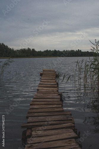 wooden pier on the lake