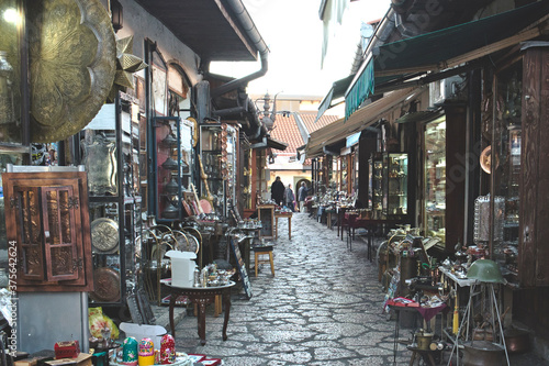 Bascarsija, an oriental bazaar and an old Ottoman historic center of Sarajevo, Bosnia and Herzegovina © Veronika Kovalenko