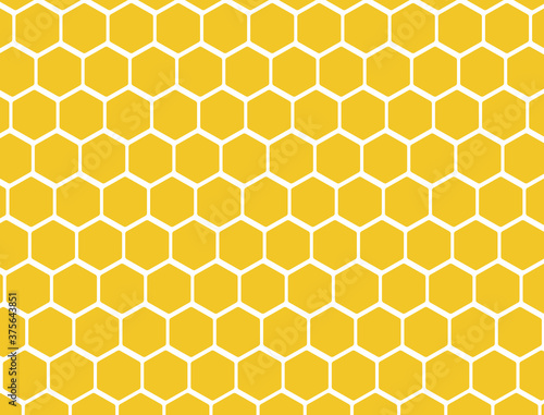 Hexagonal shaped honeycomb with yellow color