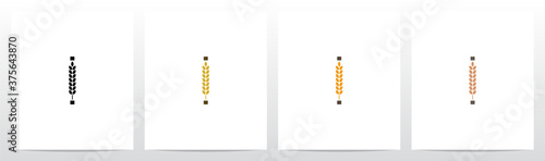 Wheat Grain On Letter Logo Design I