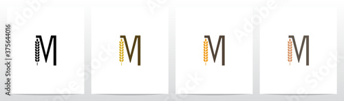 Wheat Grain On Letter Logo Design M