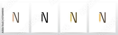 Wheat Grain On Letter Logo Design N