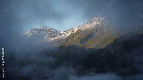 beautiful morning with fog in the valley and sun with clear blue sky in the alps                 © Chamois huntress