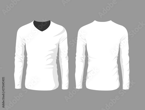 White long sleeve shirt front and back