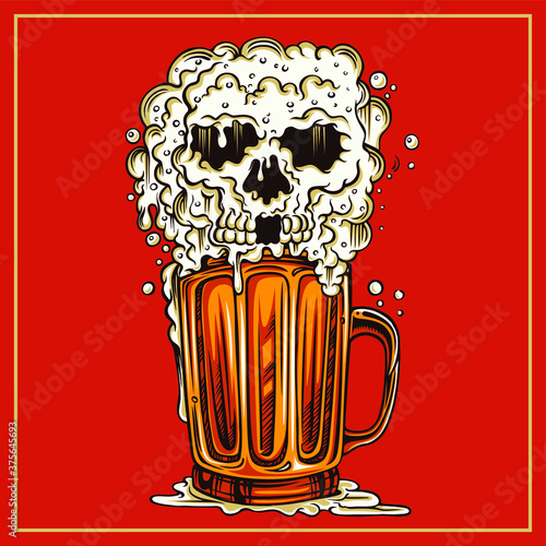 vector illustration of a beer mug