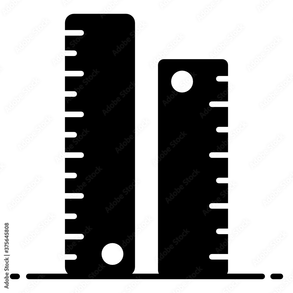 
A cloth measurement sticks, yardsticks in icon
