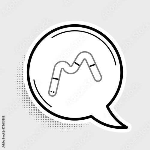 Line Jelly worms candy icon isolated on grey background. Colorful outline concept. Vector.