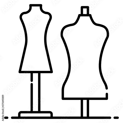 
Fashion design dress dummy, icon of mannequin vector 
