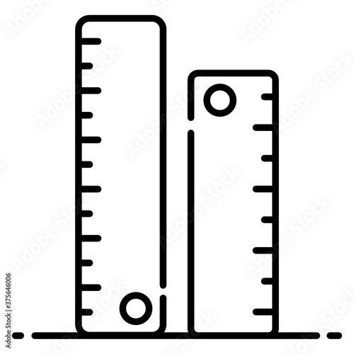 
A cloth measurement sticks, yardsticks in icon
