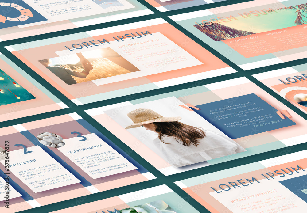 Modern and Clean Presentation Layout in Pastel Colors Layout Stock ...