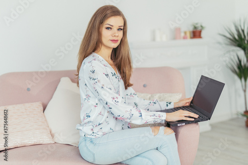 A female working from home - homeoffice