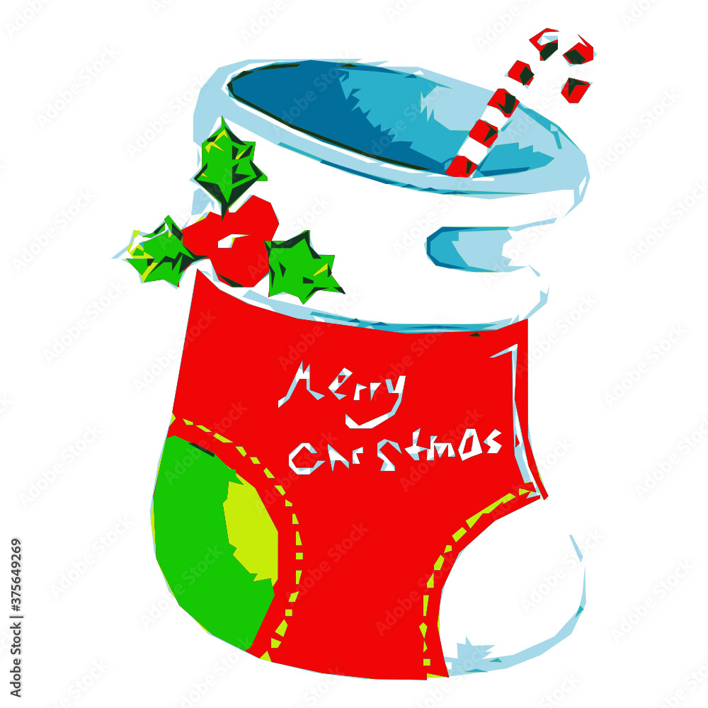 vector svg sock christmas ornament Stock Vector | Adobe Stock