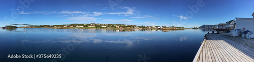 Panorama from a small coastal town in Northern Norway 