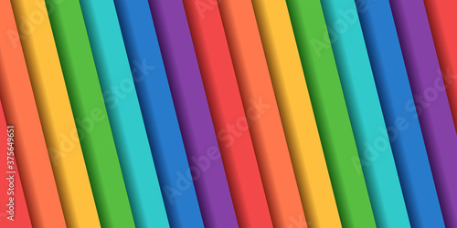 Abstract rainbow of colored lines