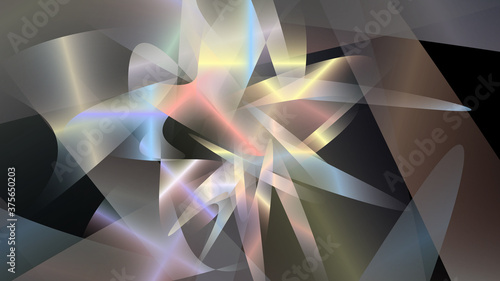 光と自由な形のグラデーションの重なりによるアブストラクトな背景