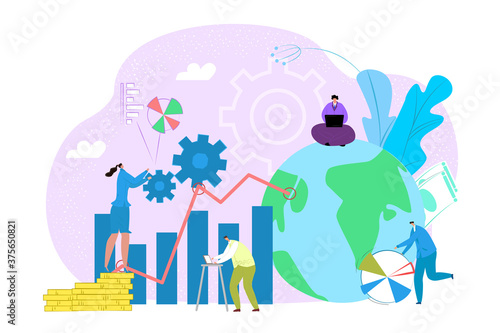 Strategy development of business, goal marketing vision, planning concept vector illustration. Innovation projects, strategical solutions of developed projects. Technology, analysis for organization. © creativeteam
