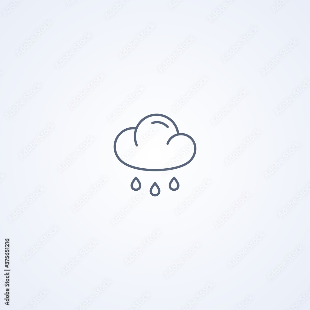 Rain, vector best gray line icon Rain, vector best gray line icon