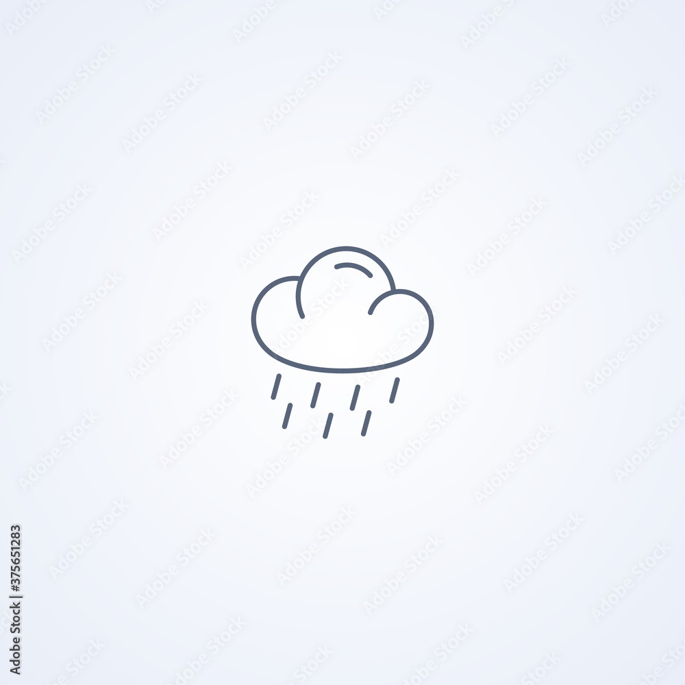 Rainy, vector best gray line icon Rainy, vector best gray line icon