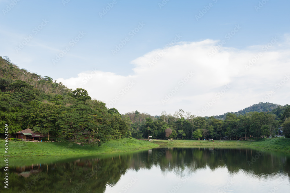 Khao Ruak Reservoir at Namtok Samlan National Park in Saraburi Thailand is a reservoir that tourists come to relax or camping 