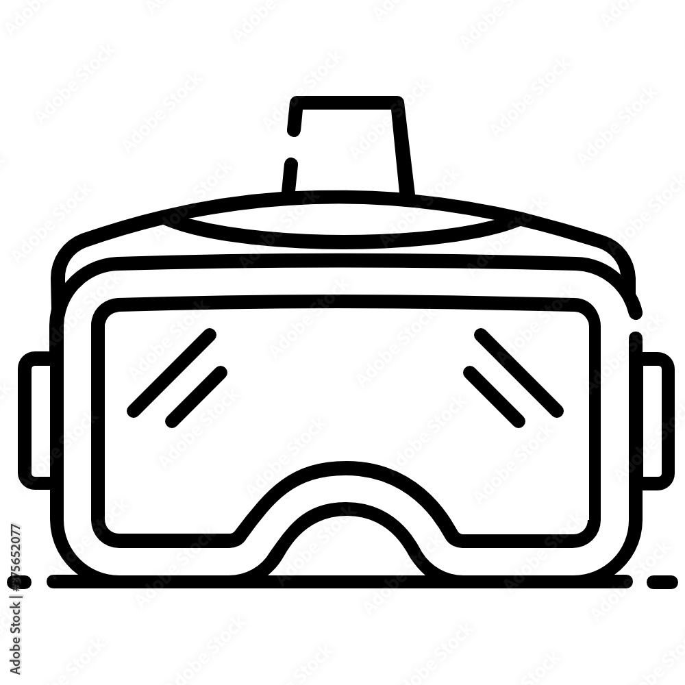 A head mounted device, virtual reality headset icon A head mounted device, virtual reality headset icon