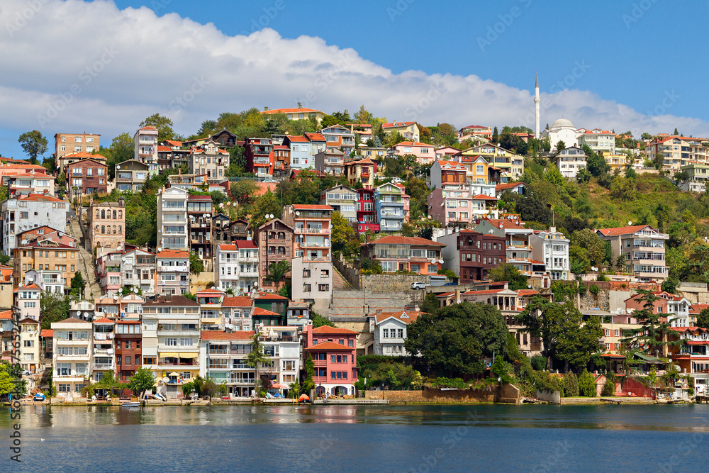 Houses along the Bosphorus, in Istanbul, Turkey