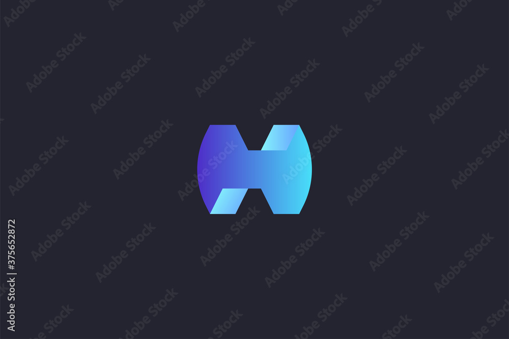 Technology Letter H Logo Abstract Whimsical Monogram Technology Letter H Logo Abstract Whimsical Monogram