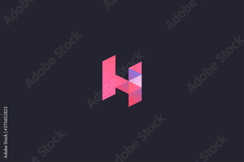Technology Letter H Logo Abstract Whimsical Monogram